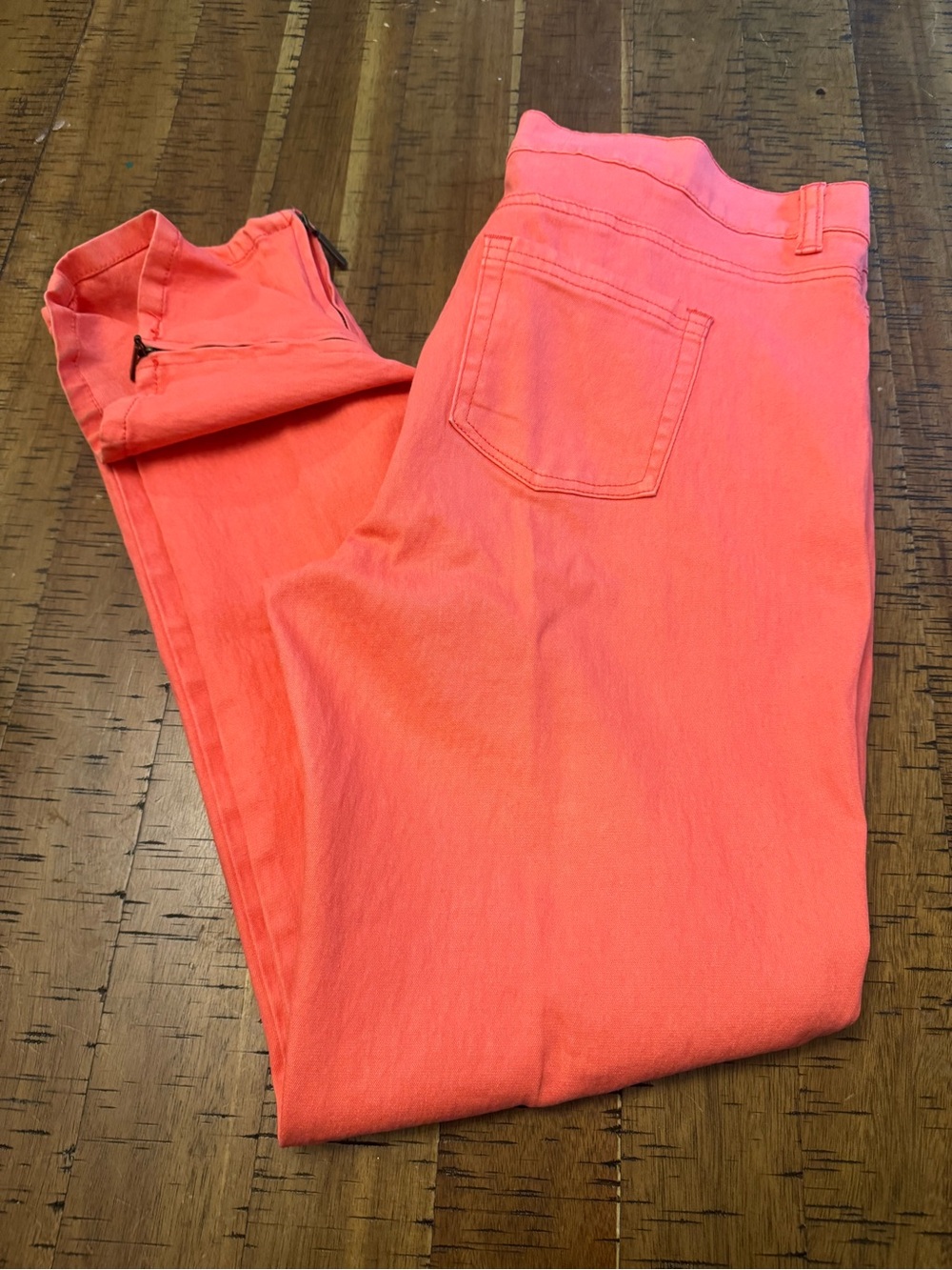 DG2 by Diane Gilman Neon Coral Skinny Jeans